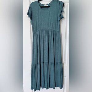 Maurices Teal Tiered Maxi Dress